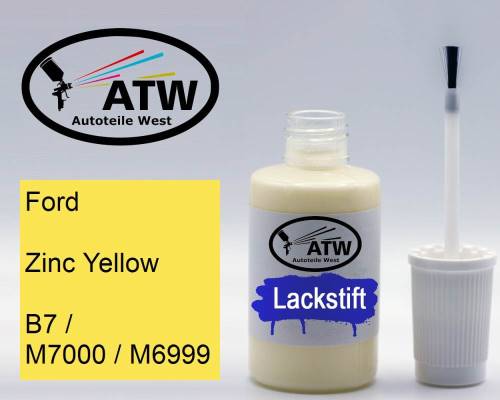 Ford, Zinc Yellow, B7 / M7000 / M6999: 20ml Lackstift, von ATW Autoteile West.
